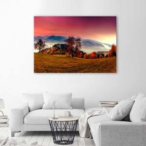 Obraz na plátně Horská krajina Louka Strom - 60x40 cm