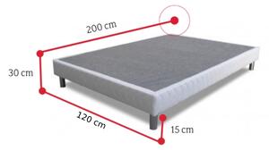 Čalúnená posteľ SNOW + matrac DE LUX 14, 120x200 cm