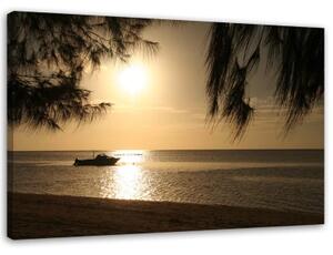 Obraz na plátně Pláž Sunset Brown - 90x60 cm