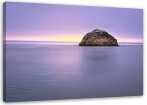 Obraz na plátně Skála na moři fialová - 100x70 cm