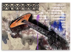 Obraz na plátně Kytara Abstraktní barevné - 60x40 cm