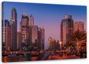 Obraz na plátně Noci v Dubaji City - 60x40 cm