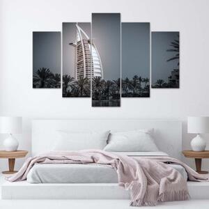 Obraz na plátně pětidílný Hotel Burj al-Arab v Dubaji - 200x100 cm