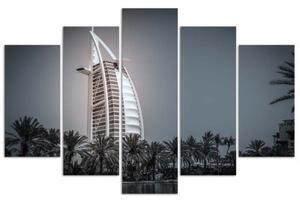 Obraz na plátně pětidílný Hotel Burj al-Arab v Dubaji - 200x100 cm