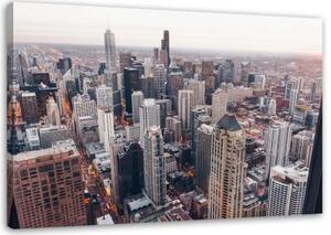 Obraz na plátně Architektura panoramatu Chicaga - 100x70 cm