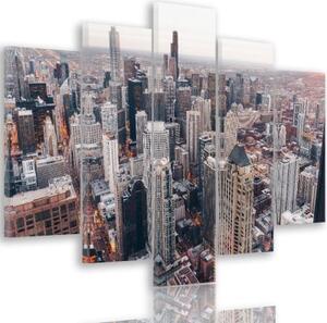 Obraz na plátně pětidílný Architektura Města Chicago - 150x100 cm