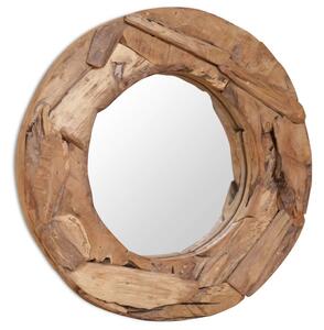 Dekoratívne zrkadlo z teakového dreva, 60 cm, okrúhle