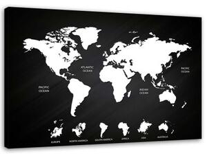Obraz na plátně Úřad pro mapy světa - 90x60 cm