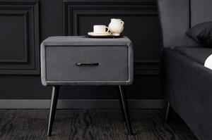 Massive home | Noční stolek Sixties 36 CM tmavě šedý samet 41018