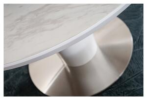 Jedálenský stôl URBAT 1 biely mramor/biela