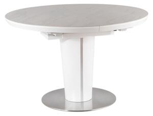 Jedálenský stôl URBAT 1 biely mramor/biela
