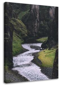 Obraz na plátně Potok Hora Les Příroda - 40x60 cm