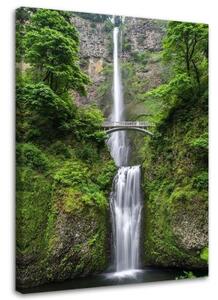 Obraz na plátně Vodopád Most Les Příroda - 40x60 cm