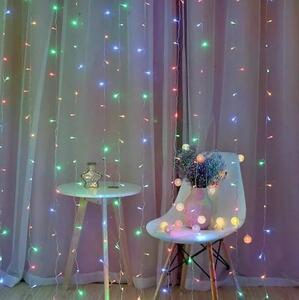 Svetelný záves 300 LED - farebný