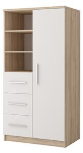 Idzczak Meble Knižnica OMEGA 80 cm dub sonoma/biela