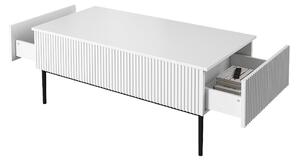 Konferenčný stolík Nicole 120x60 cm - biely mat / čierne nožičky