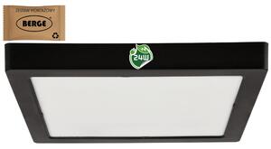 BERGE Štvorcový LED panel prisadený čierny - 24W - PC - neutrálna biela