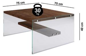 Dizajnový konferenčný stolík Quanda 75 cm vzor orech