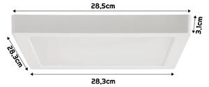 BERGE Štvorcový LED panel prisadený biely - 24W - PC - neutrálna biela
