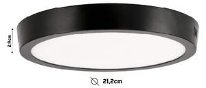 BERGE Okrúhly LED panel prisadený čierny - 18W - EMC - neutrálna biela