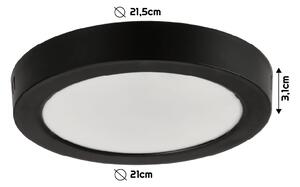 BERGE Okrúhly LED panel prisadený - čierny - 18W - PC - neutrálna biela