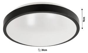 ECO LIGHT Okrúhly LED stropný panel - 2xE27 - čierny