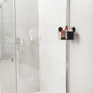 Erga Gavi, rohový kúpeľňový kôš na kozmetiku 21x21x12 cm na prísavky, čierna matná, ERG-YKA-CH.GAVI-PP-KN-BLK