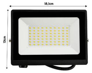 BERGE LED reflektor 50W - PIR - 2v1 - neutrálna biela