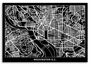 Obraz na plátně Washington DC Mapa města - 90x60 cm