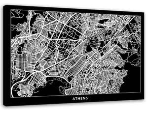 Obraz na plátně Plán města Athény - 120x80 cm