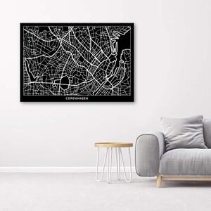 Obraz na plátně Mapa města Kodaň - 100x70 cm