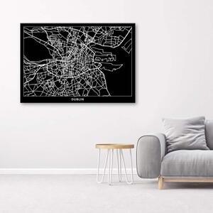 Obraz na plátně Mapa města Dublin - 100x70 cm