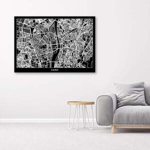 Obraz na plátně Káhira Mapa města - 100x70 cm