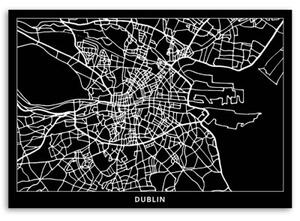 Obraz na plátně Mapa města Dublin - 100x70 cm