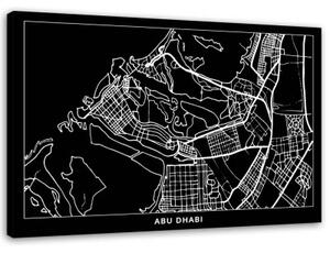 Obraz na plátně Abu Dhabi Mapa města - 90x60 cm