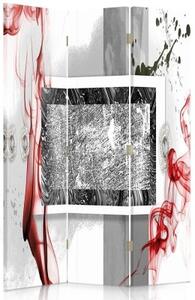 Ozdobný paraván Abstrakce Béžová červená - 110x170 cm, trojdielny, klasický paraván
