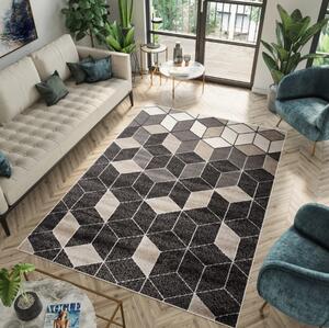 Moderný koberec fiesta s geometrickým vzorom Hnedá Šírka: 120 cm | Dĺžka: 170 cm