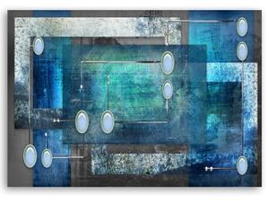 Obraz na plátně, Abstraktní tyrkysově modrá - 60x40 cm