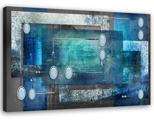 Obraz na plátně ABSTRAKT Modrý motiv - 120x80 cm