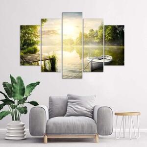 Obraz na plátně pětidílný Jezero Sunrise Lake - 100x70 cm
