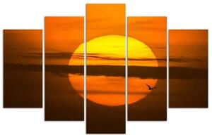 Obraz na plátně pětidílný Západ slunce - 100x70 cm