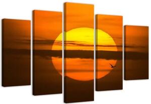 Obraz na plátně pětidílný Západ slunce - 150x100 cm