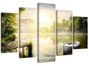 Obraz na plátně pětidílný Jezero Sunrise Lake - 150x100 cm
