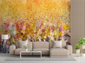 Fototapeta, Louka s květinami barevná abstrakce - 100x70 cm