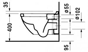 Duravit Starck 3 - Závesné WC, biela 2225090000