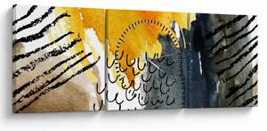 Obraz - Abstraktný akvarel (s hodinami) (90x30 cm)