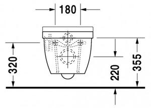 Duravit Starck 3 - Závesné WC, biela 2225090000