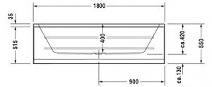 Duravit D-Code - Vaňa na zabudovanie 1800x800 mm, biela 700101000000000