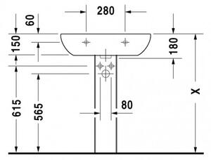 Duravit D-Code - Umývadlo 650x500 mm, s prepadom, biela 23106500002