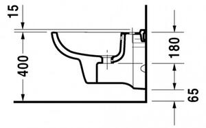 Duravit D-Code - Závesný bidet 355x545 mm, biela 22571500002